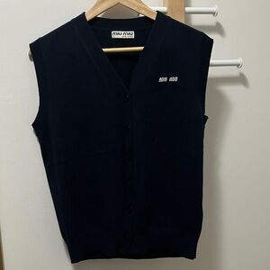 MIU MIU WOMAN  Virgin wool vest with frontal logo